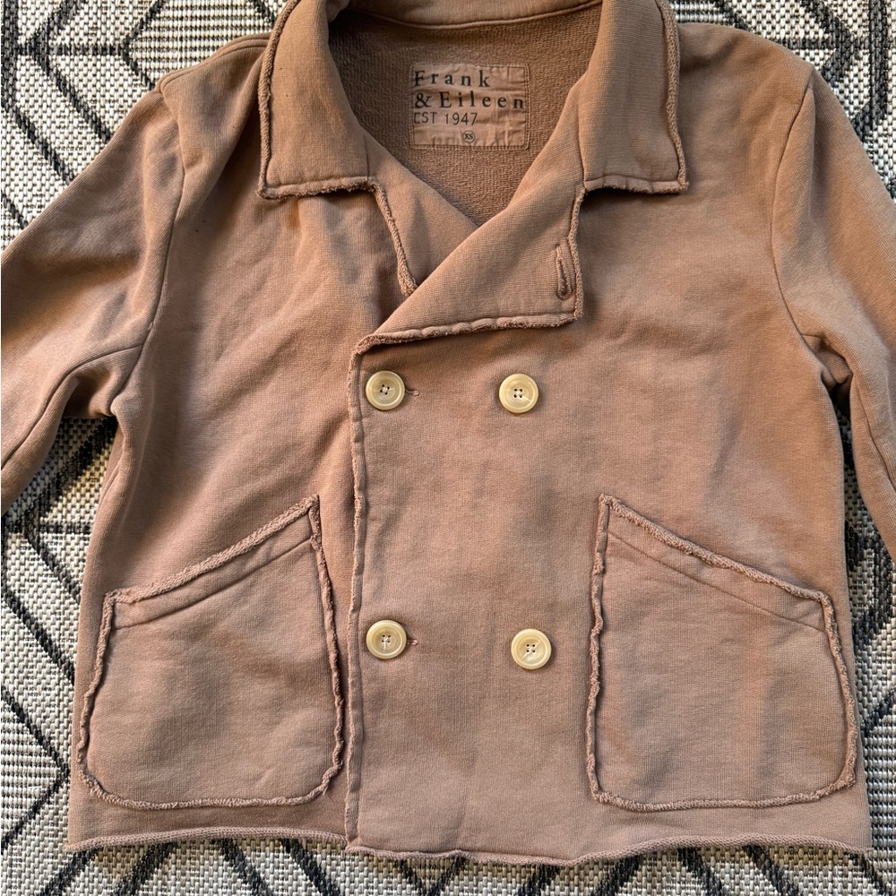 Frank & Eileen Mini Belfast Double-Breasted Frayed-Edge Pea Coat - Picture 4 of 7
